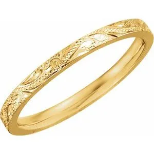 14K Yellow Design-Engraved Band Size 5