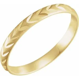 14K Yellow Diamond-Cut Midi Ring Size 2
