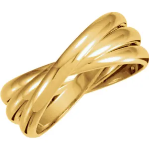 14k Yellow Gold 2.5mm 3-Band Rolling Ring Size 7