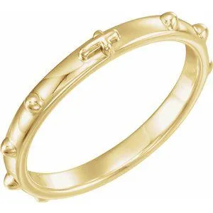 14K Yellow Rosary Ring Size 6
