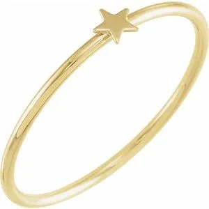 14K Yellow Stackable Star Ring Size 8