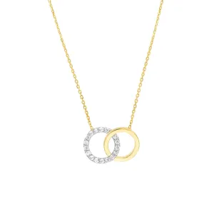 14kt Yellow and White Gold Interlocking Circles Necklace