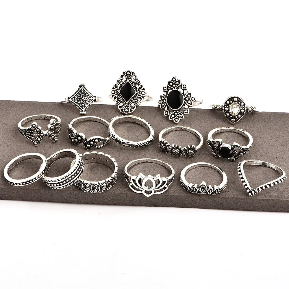 15 Pcs/set Retro Ring Set