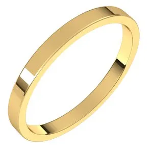18K Yellow 2 mm Flat Band Size 6.5