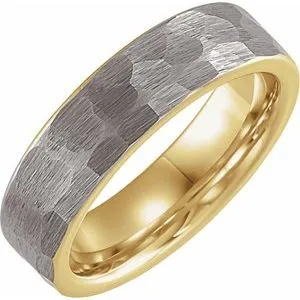 18K Yellow Gold PVD Tungsten 6 mm Band Size 11