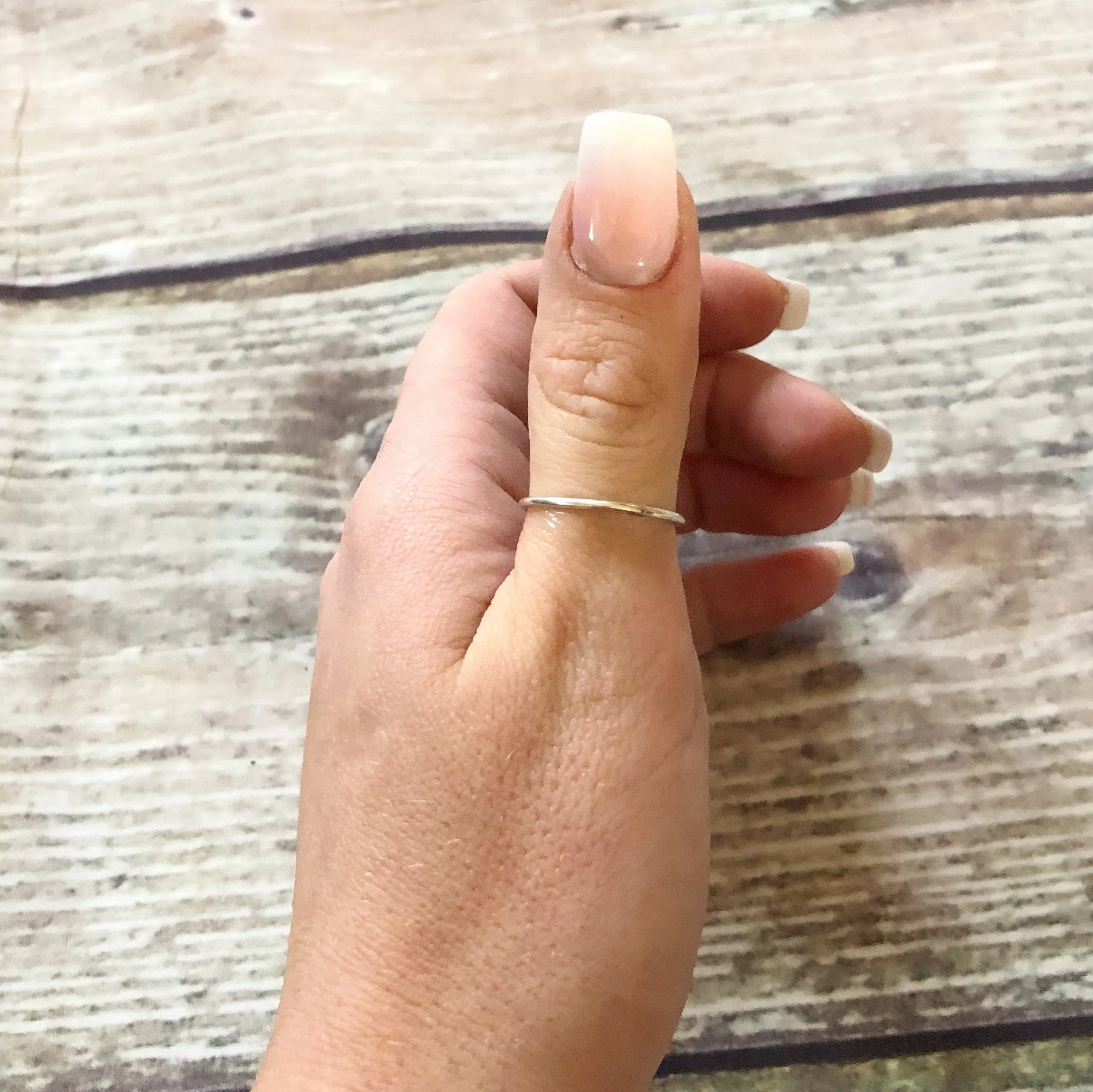 1mm silver plain Ring - Sterling Silver Stacking Ring
