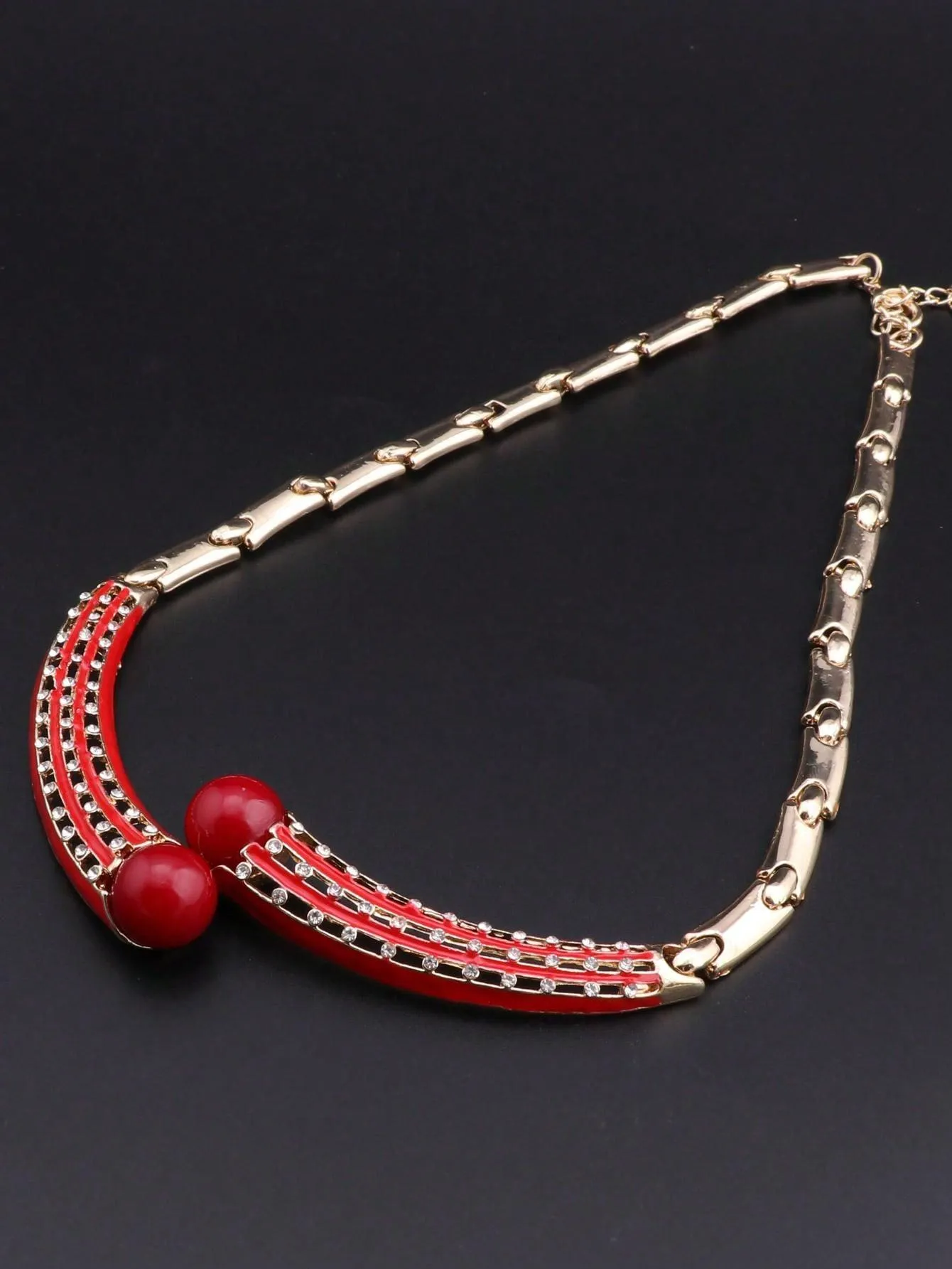 1set Simple Golden Plated Crystal
