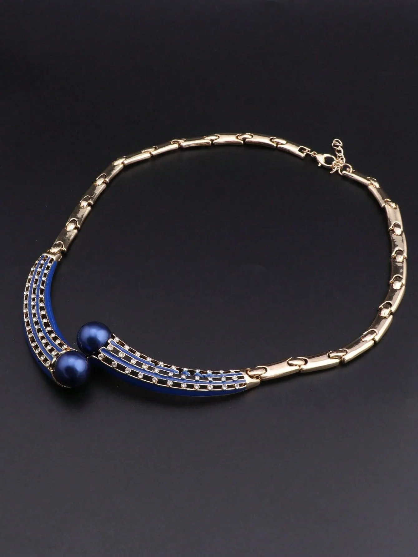 1set Simple Golden Plated Crystal
