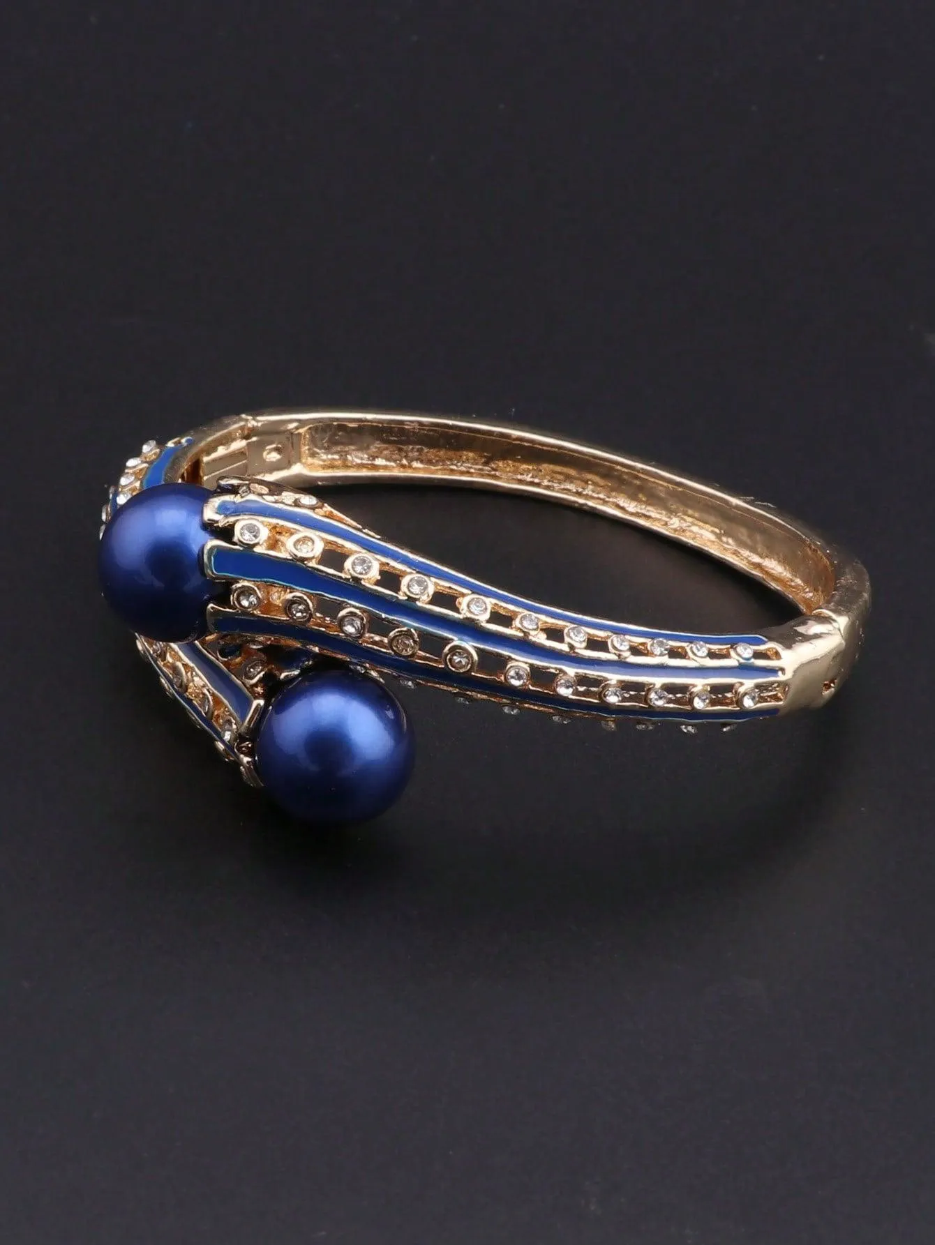 1set Simple Golden Plated Crystal