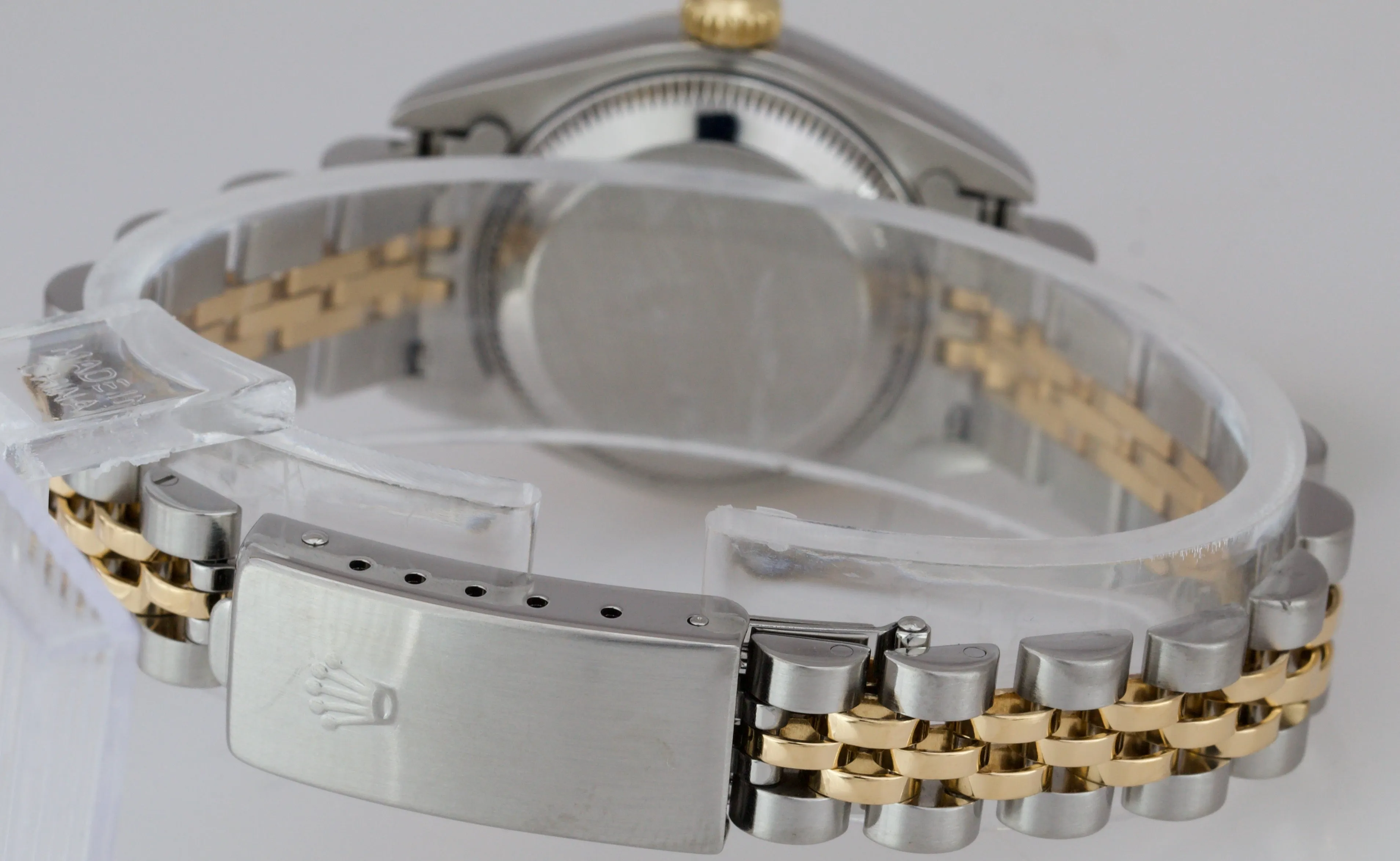 2001 Ladies Rolex DateJust 26mm Tapestry NO HOLES Two Tone Jubilee Watch 79173