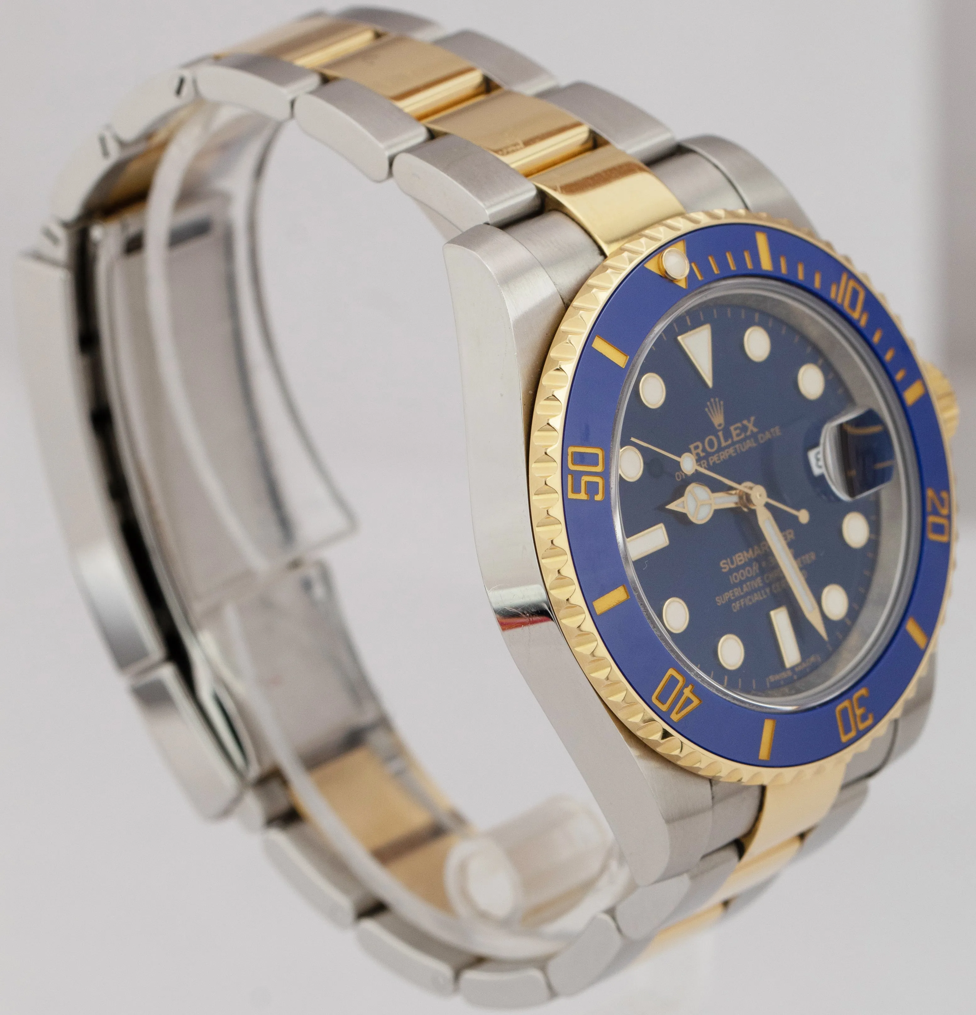 2018 Rolex Submariner Date Ceramic Two-Tone Stainless Gold Blue Watch 116613 LB