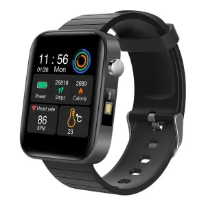 2021 NEW T68 Smart Watch Men Body Temperature Measure Heart Rate Blood Pressure Oxygen Bracelet Call Reminder Smart Watch Black