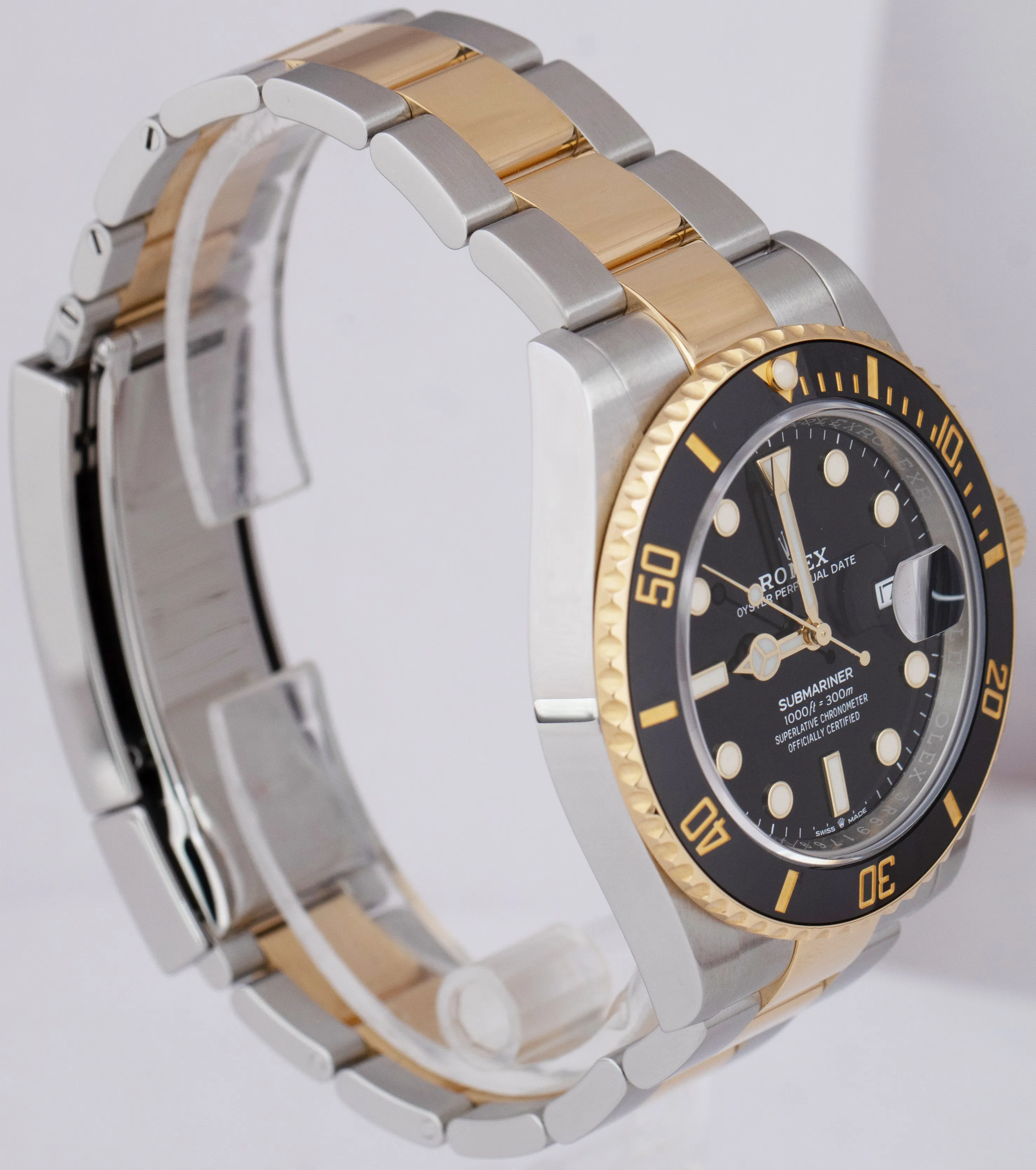 2021 Rolex Submariner Date 41mm Ceramic Two-Tone Gold Black Watch 126613 LN B P