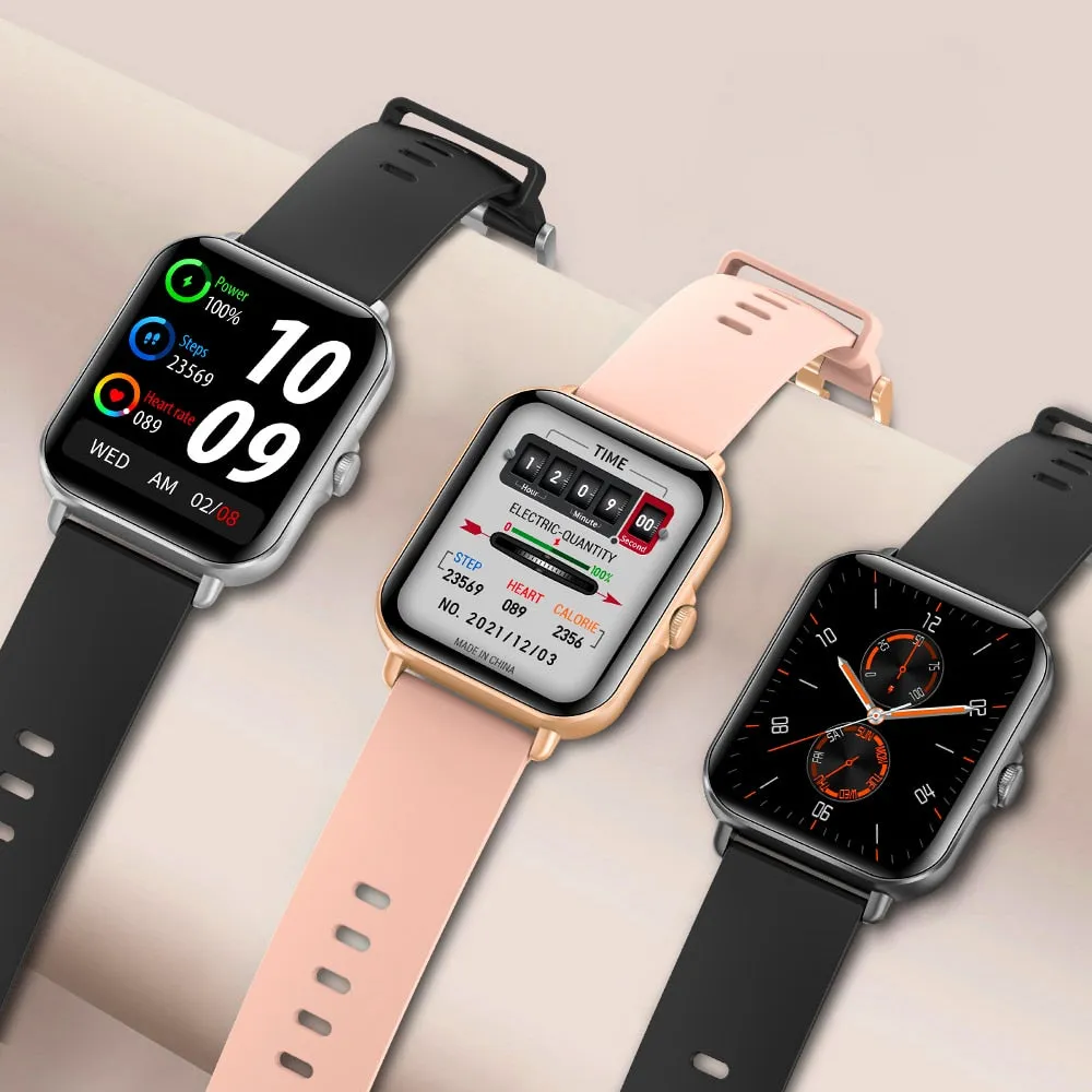 2022 Black Color Screen Men Smart Watch Full Touch Bluetooth Call Fitness Tracker Blood Pressure Smart Clock Ladies SmartWatch