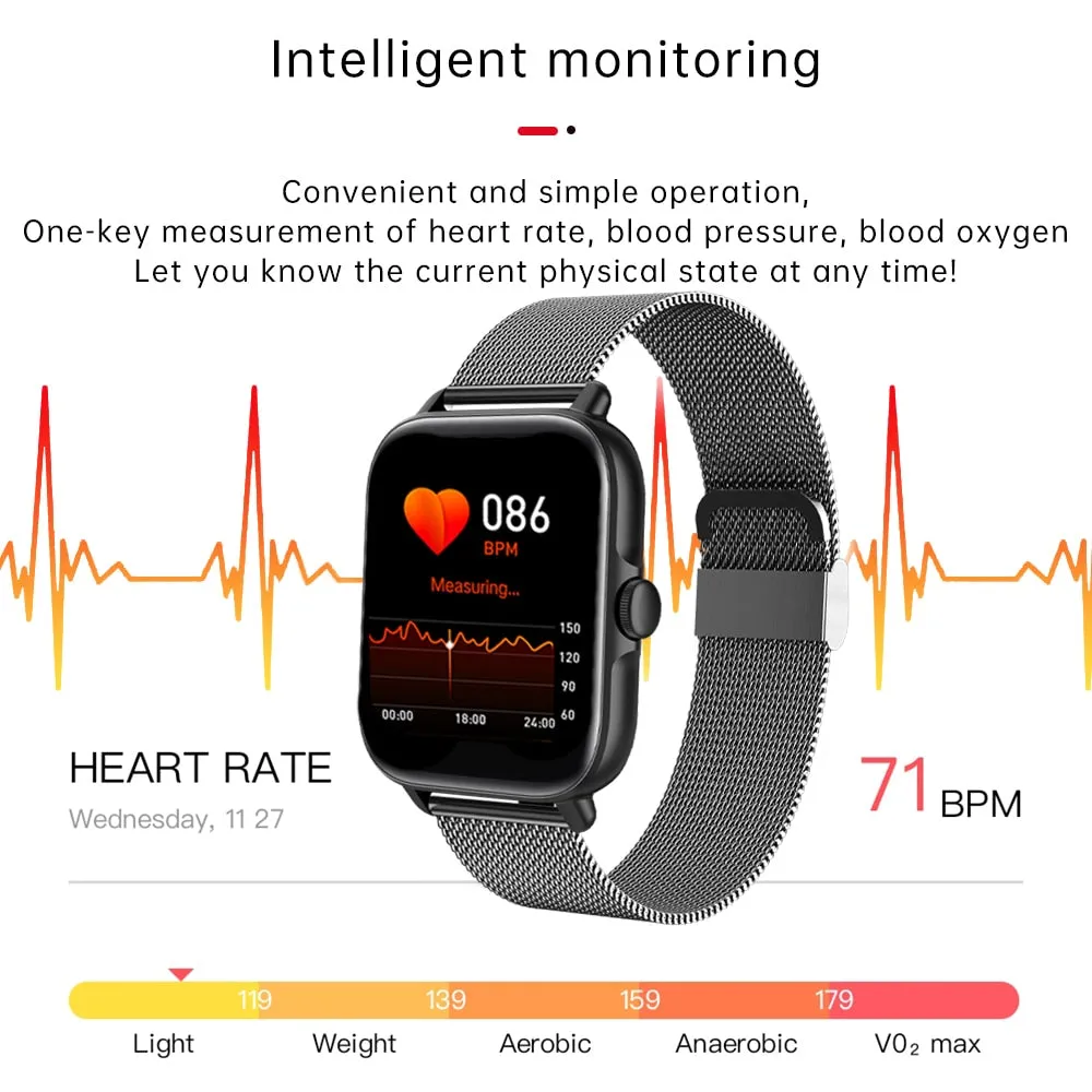 2022 Color Screen Women Smart Watch Full Touch Bluetooth Call Fitness Tracker Blood Pressure Smart Clock Ladies SmartWatch