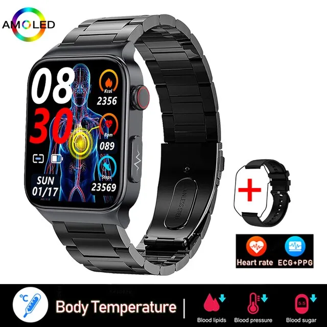 2022 ECG PPG Smart Watch Men Laser Treatment Of Hypertension Hyperglycemia Hyperlipidemia HeartRate Healthy Sport Men Smartwatch
