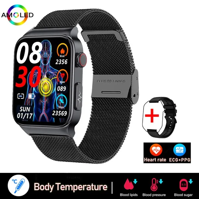 2022 ECG PPG Smart Watch Men Laser Treatment Of Hypertension Hyperglycemia Hyperlipidemia HeartRate Healthy Sport Men Smartwatch