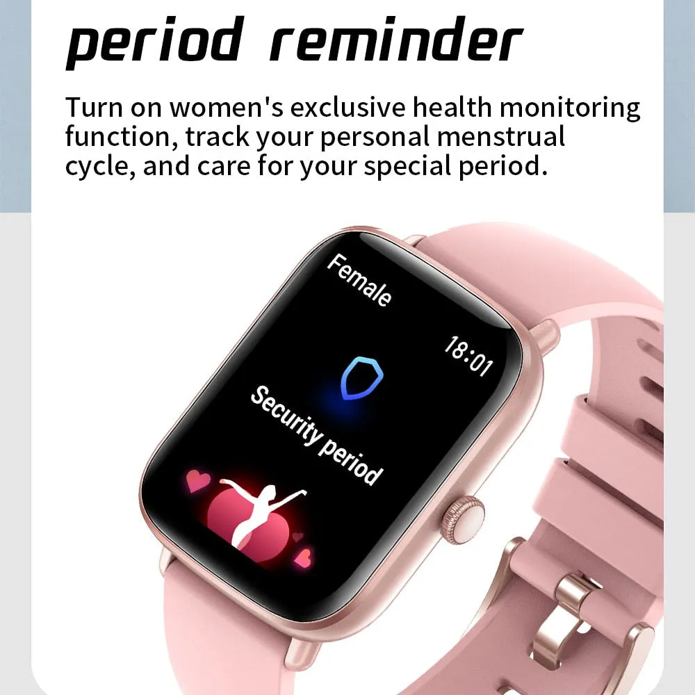 2022 New 1.69 Inch Smart Watch Women Heart Rate Monitor IP67 Waterproof Men Smartwatch Fitness Tracker For Huawei iPhone Plus