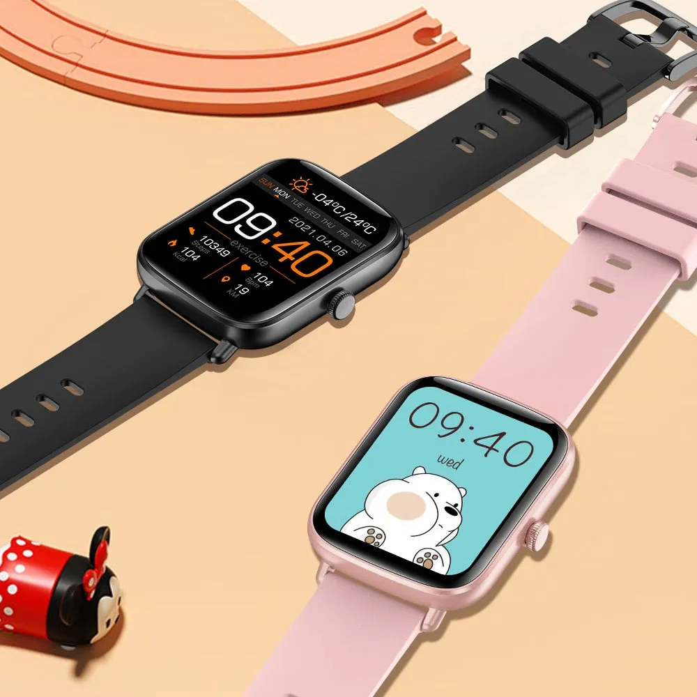 2022 New 1.69 Inch Smart Watch Women Heart Rate Monitor IP67 Waterproof Men Smartwatch Fitness Tracker For Huawei iPhone Plus