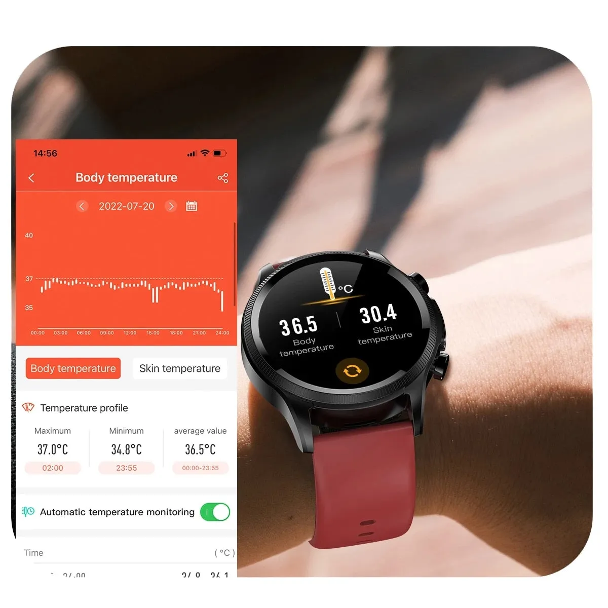 2022 New Smart Watch Men ECG Monitor Blood Pressure Body Temperature SmartWatch IP68 Waterproof Fitness Tracker For Men Watches