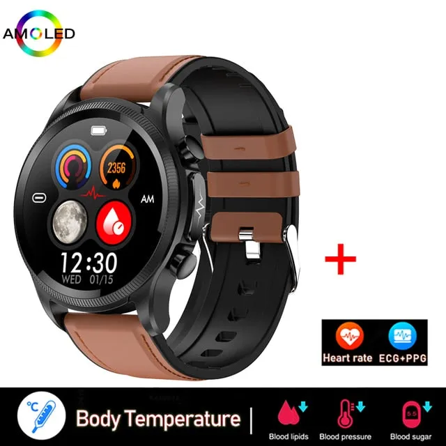 2022 New Smart Watch Men ECG Monitor Blood Pressure Body Temperature SmartWatch IP68 Waterproof Fitness Tracker For Men Watches