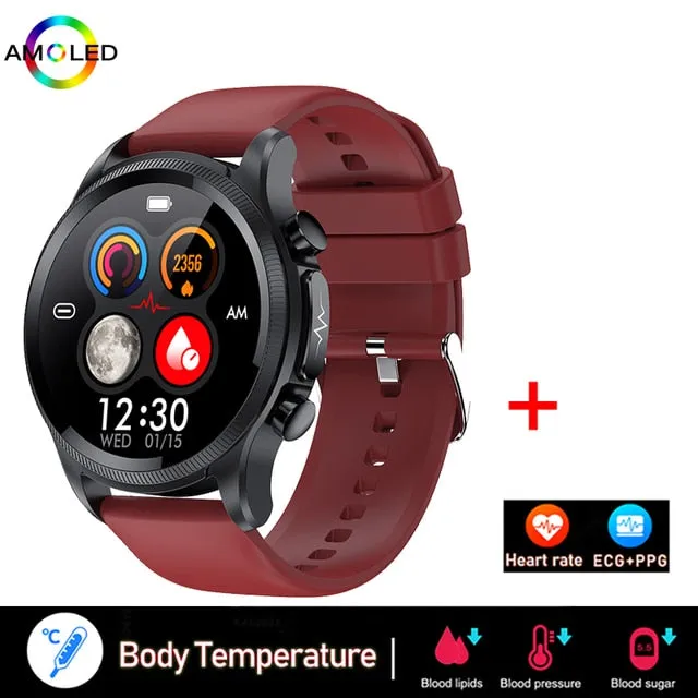 2022 New Smart Watch Men ECG Monitor Blood Pressure Body Temperature SmartWatch IP68 Waterproof Fitness Tracker For Men Watches