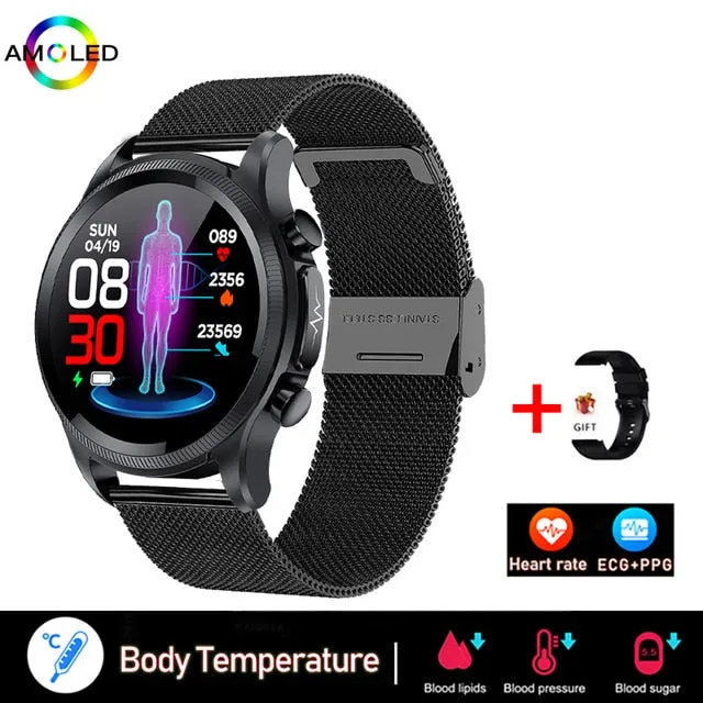 2022 New Smart Watch Men ECG Monitor Blood Pressure Body Temperature SmartWatch IP68 Waterproof Fitness Tracker For Men Watches