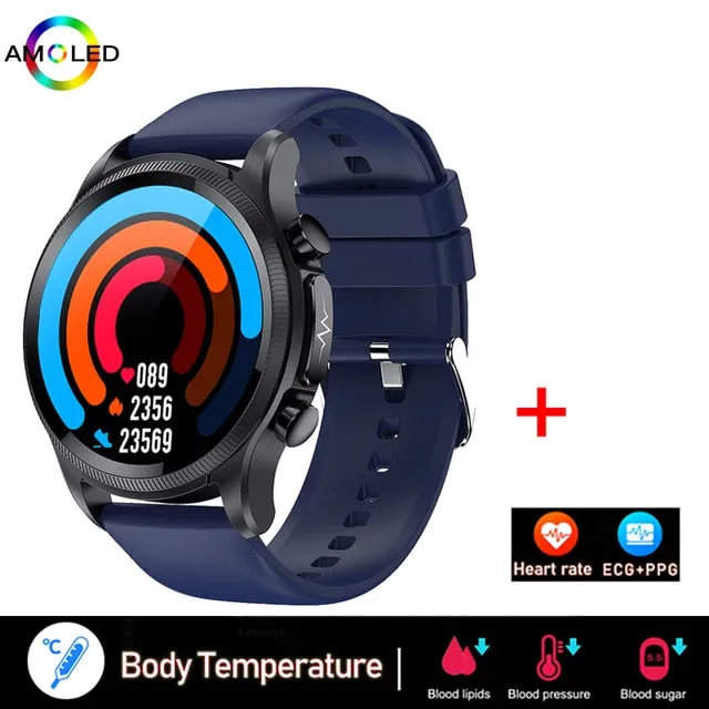2022 New Smart Watch Men ECG Monitor Blood Pressure Body Temperature SmartWatch IP68 Waterproof Fitness Tracker For Men Watches