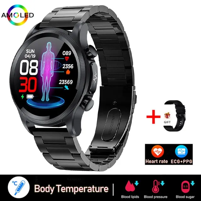 2022 New Smart Watch Men ECG Monitor Blood Pressure Body Temperature SmartWatch IP68 Waterproof Fitness Tracker For Men Watches