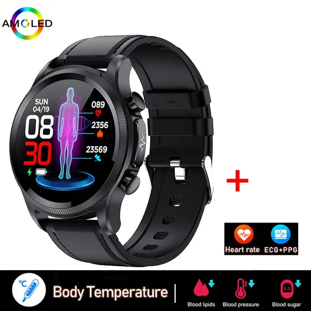 2022 New Smart Watch Men ECG Monitor Blood Pressure Body Temperature SmartWatch IP68 Waterproof Fitness Tracker For Men Watches