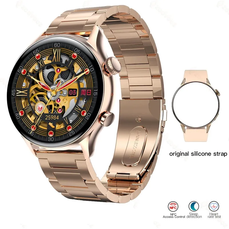 2022 NFC Smart Watch Men 390*390 Screen Always Display The Time Bluetooth Call Local Music Men Smartwatch For Huawei Xiaomi Box