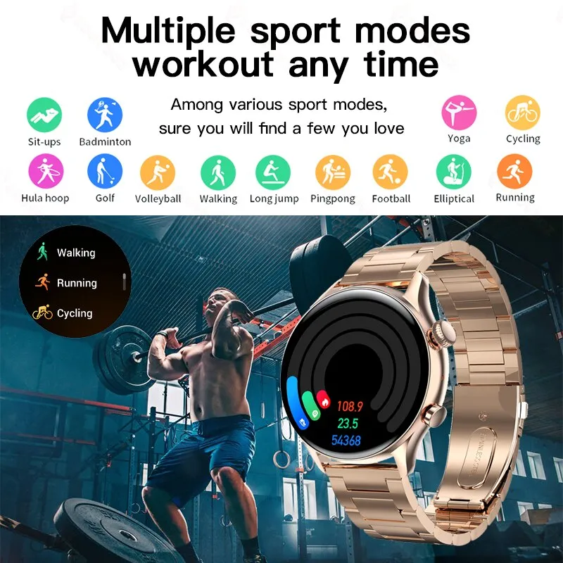 2022 NFC Smart Watch Men 390*390 Screen Always Display The Time Bluetooth Call Local Music Men Smartwatch For Huawei Xiaomi Box