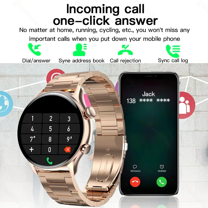 2022 NFC Smart Watch Men 390*390 Screen Always Display The Time Bluetooth Call Local Music Men Smartwatch For Huawei Xiaomi Box