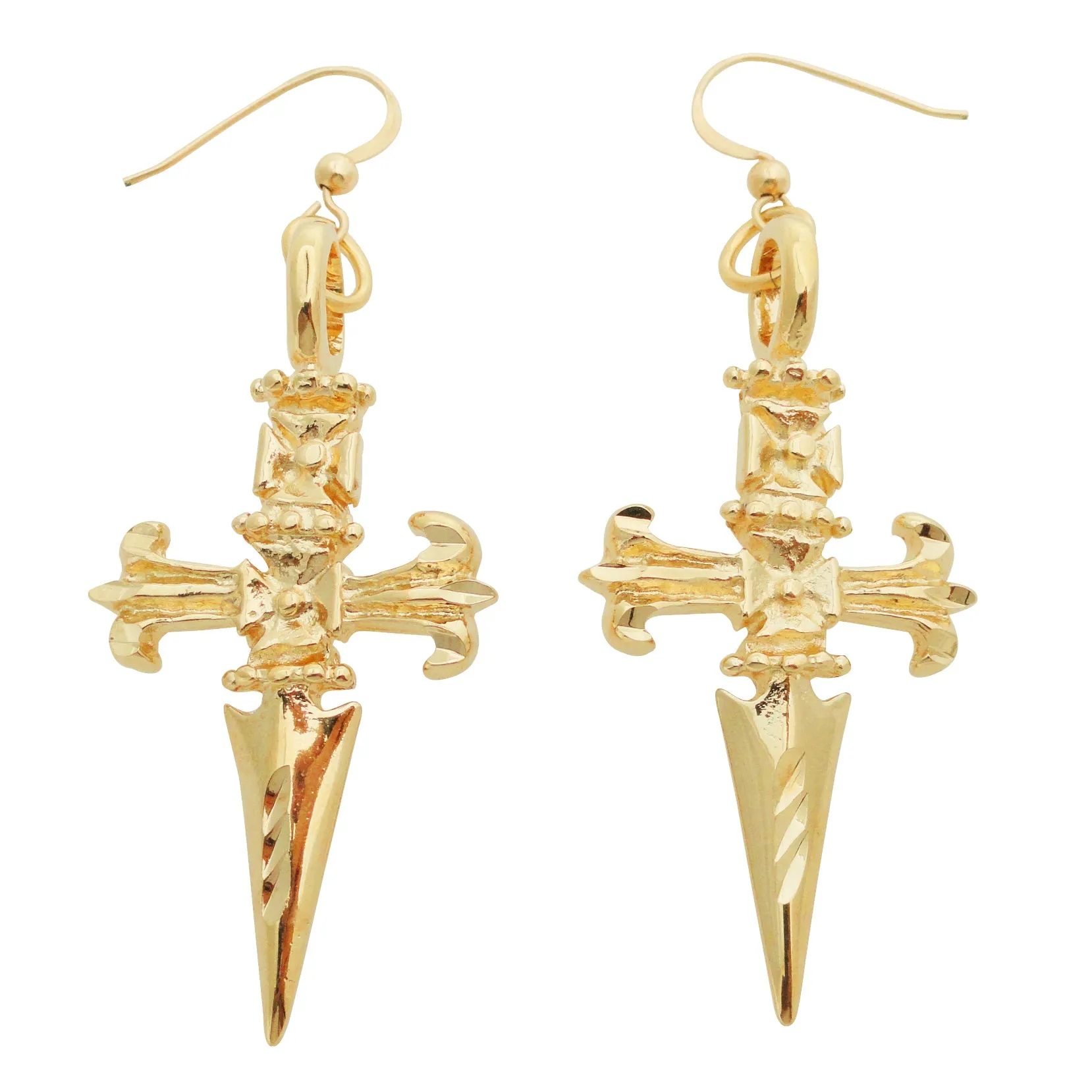 24kt Gold plated dagger earrings