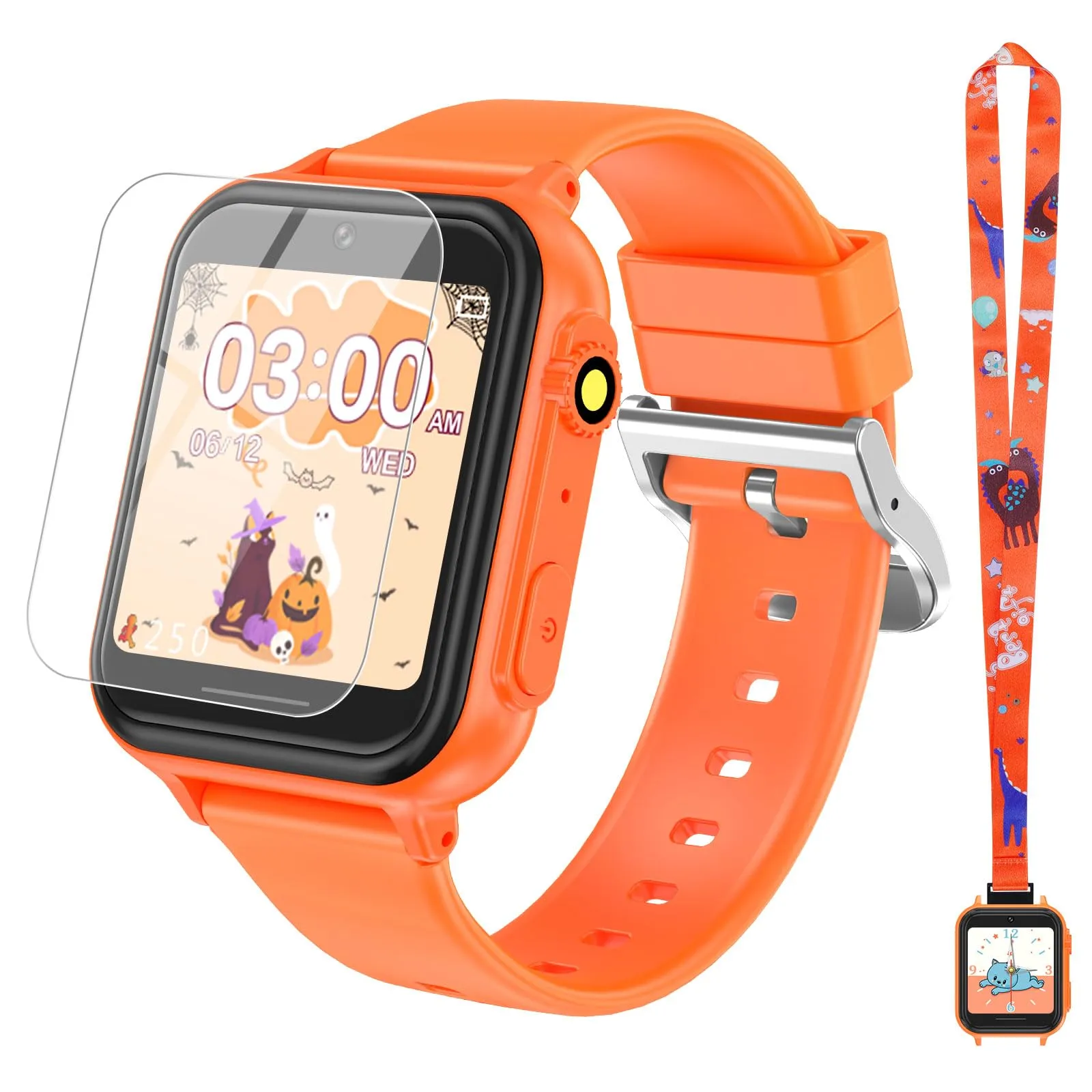 2G Smart Watch for Kids Gift for Girls Ages 4-12 - Includes Screen Protector, 30  Games, 140 Learning Cards, HD Touch Screen, Camera, Music, Pedometer - Fun & Educational Birthday Gift Idea (Pink)
