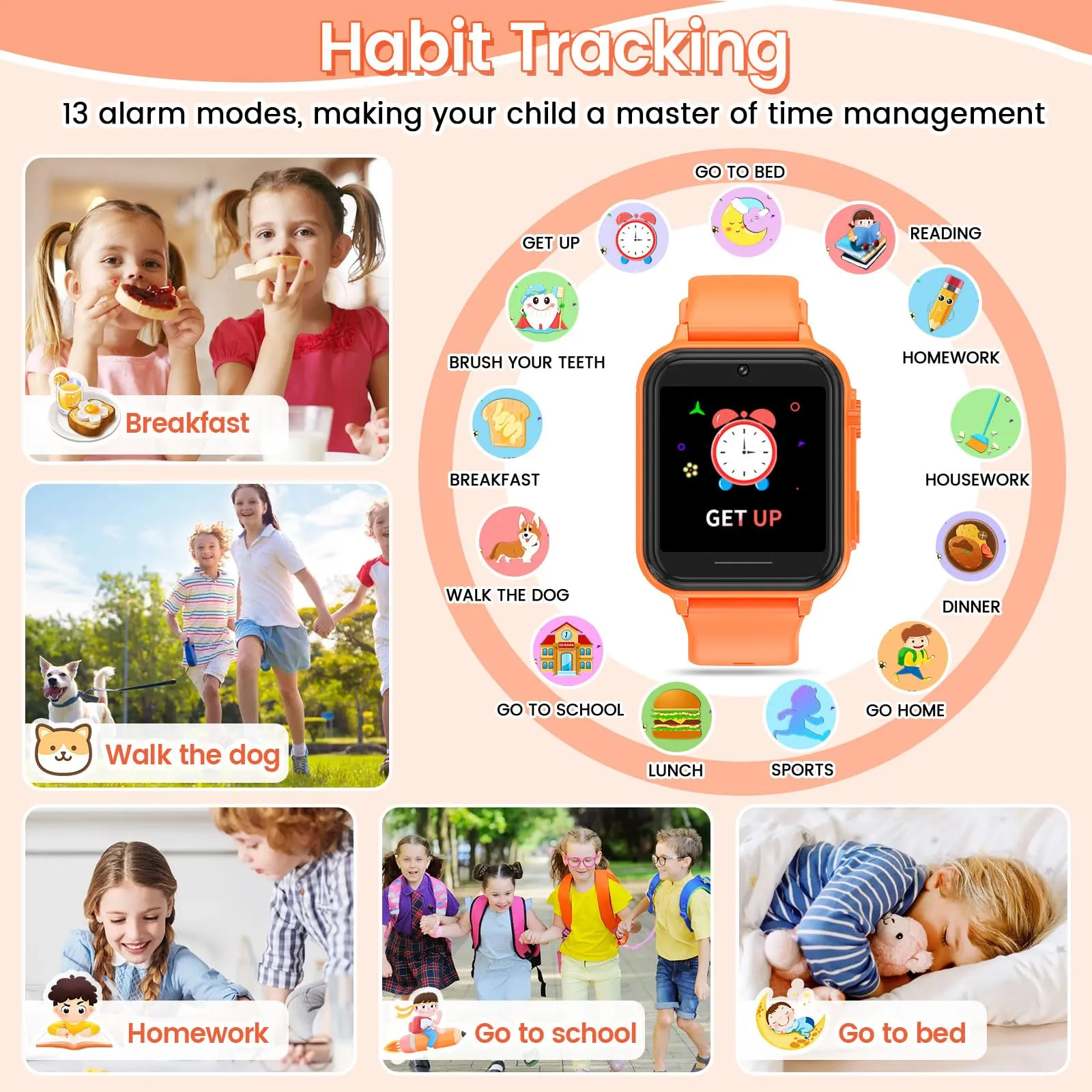 2G Smart Watch for Kids Gift for Girls Ages 4-12 - Includes Screen Protector, 30  Games, 140 Learning Cards, HD Touch Screen, Camera, Music, Pedometer - Fun & Educational Birthday Gift Idea (Pink)