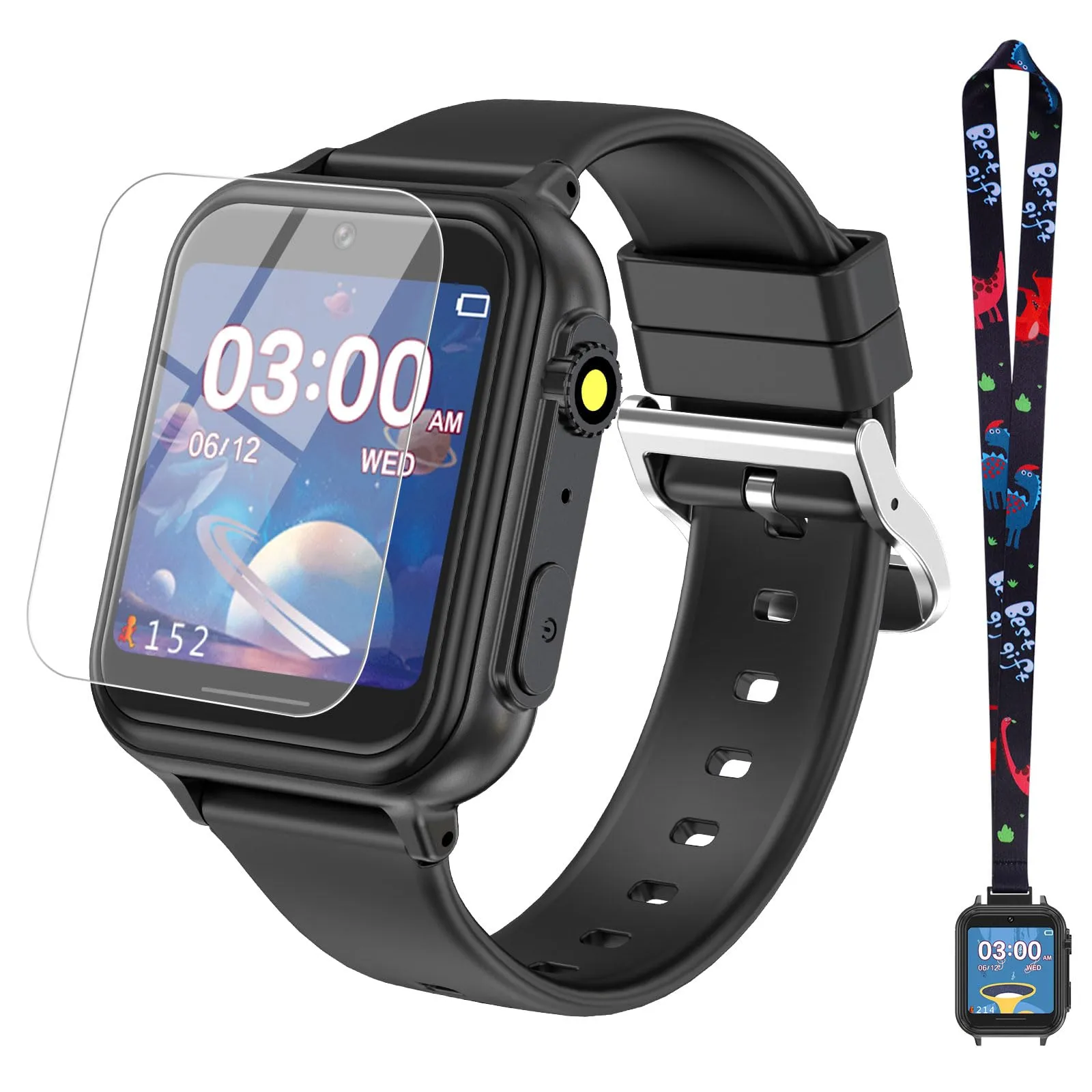 2G Smart Watch for Kids Gift for Girls Ages 4-12 - Includes Screen Protector, 30  Games, 140 Learning Cards, HD Touch Screen, Camera, Music, Pedometer - Fun & Educational Birthday Gift Idea (Pink)
