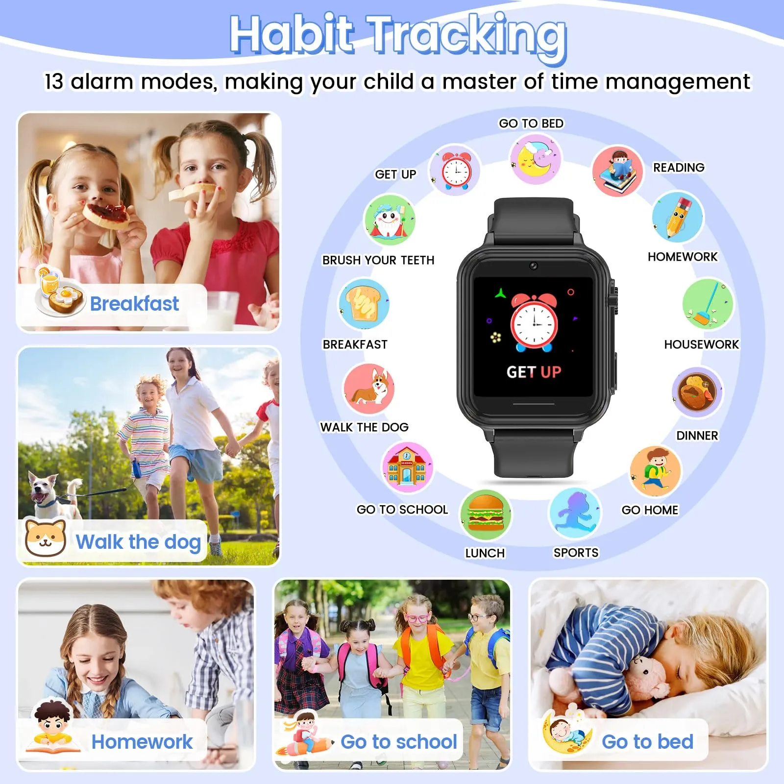 2G Smart Watch for Kids Gift for Girls Ages 4-12 - Includes Screen Protector, 30  Games, 140 Learning Cards, HD Touch Screen, Camera, Music, Pedometer - Fun & Educational Birthday Gift Idea (Pink)