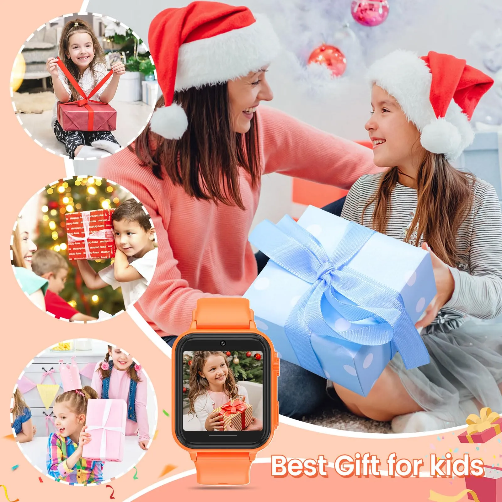 2G Smart Watch for Kids Gift for Girls Ages 4-12 - Includes Screen Protector, 30  Games, 140 Learning Cards, HD Touch Screen, Camera, Music, Pedometer - Fun & Educational Birthday Gift Idea (Pink)