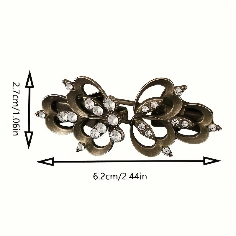 3pcs Vintage Rhinestone Sweater Clips Cardigan & Scarf Pins Non Slip Brooches
