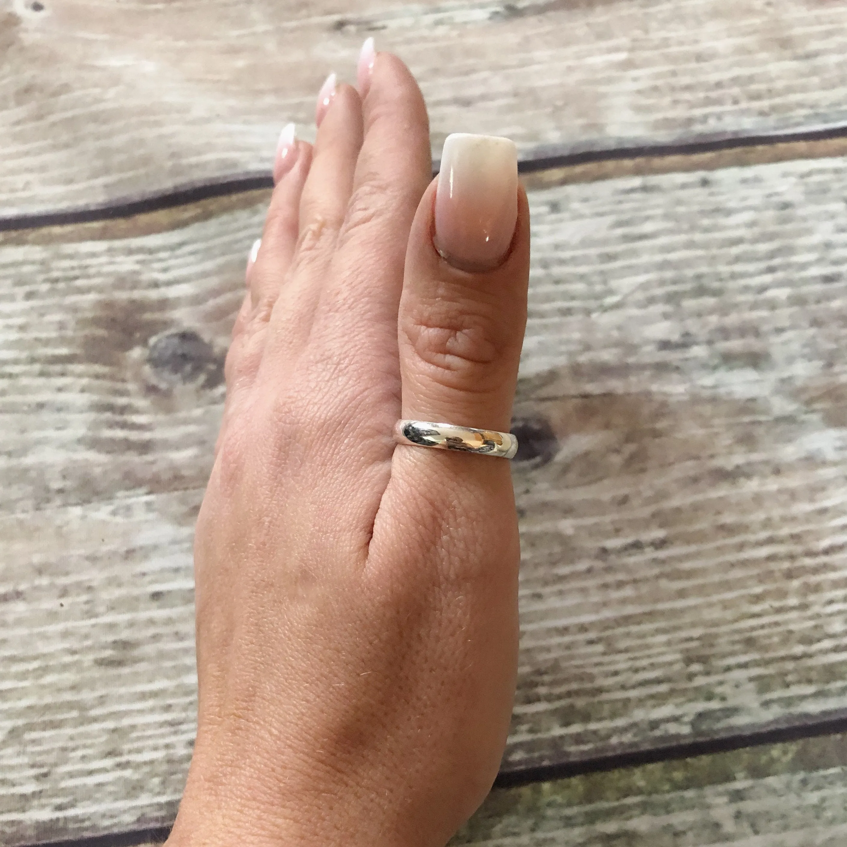 4mm plain band Sterling Silver Stacking Ring