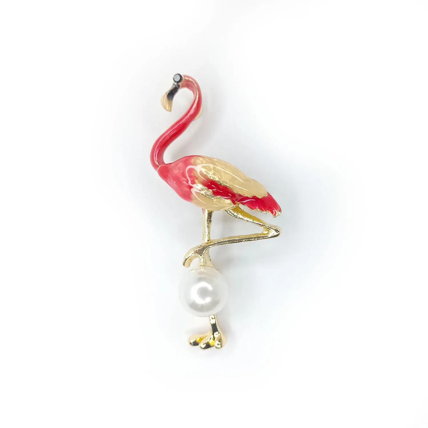 53mm Inlaid Rhinestone Flamingo Bird Brooches Pin Backed For Women Unisex Metal Brooch Jewelry Gifts
