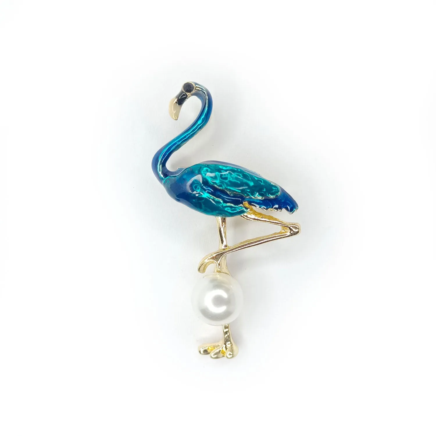 53mm Inlaid Rhinestone Flamingo Bird Brooches Pin Backed For Women Unisex Metal Brooch Jewelry Gifts