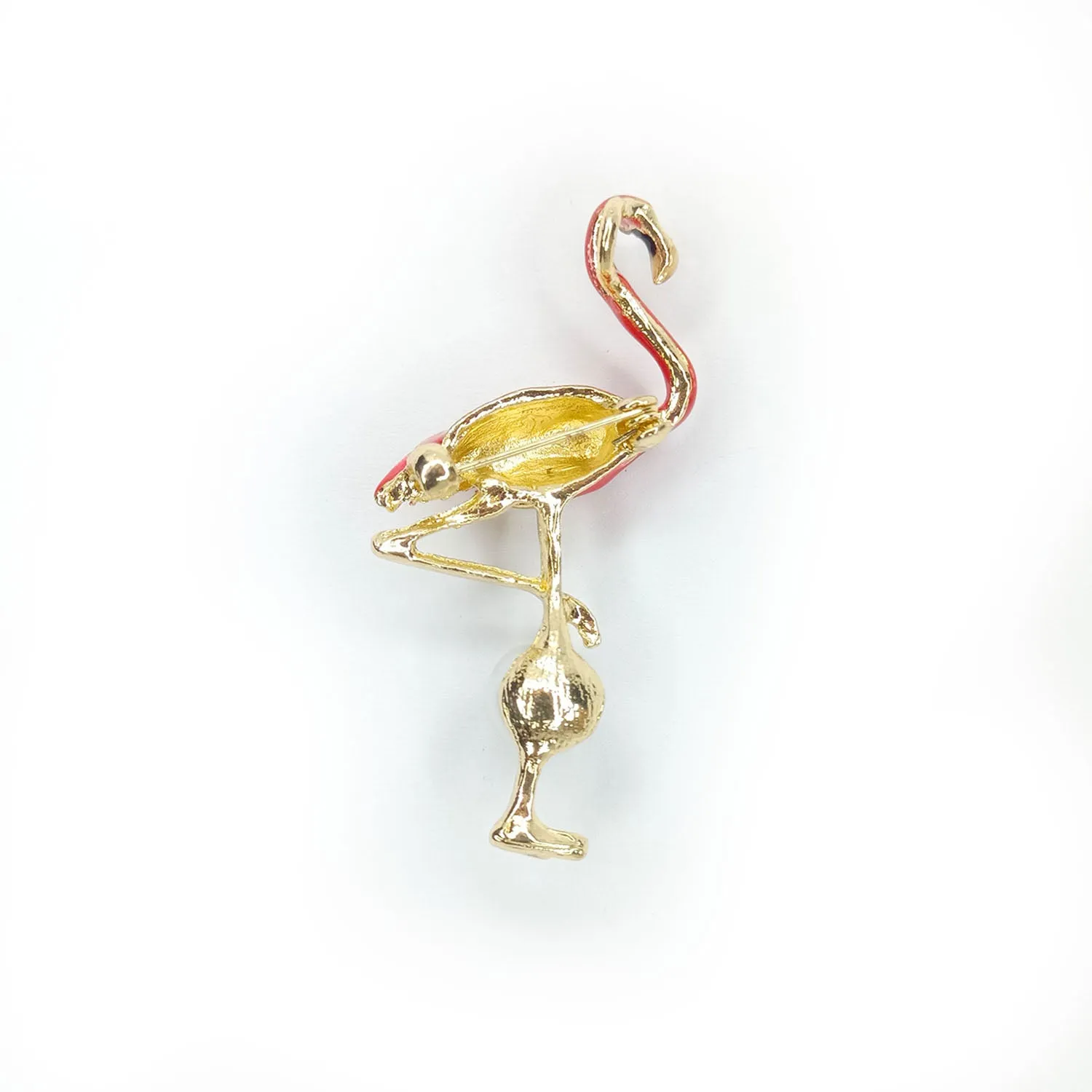 53mm Inlaid Rhinestone Flamingo Bird Brooches Pin Backed For Women Unisex Metal Brooch Jewelry Gifts
