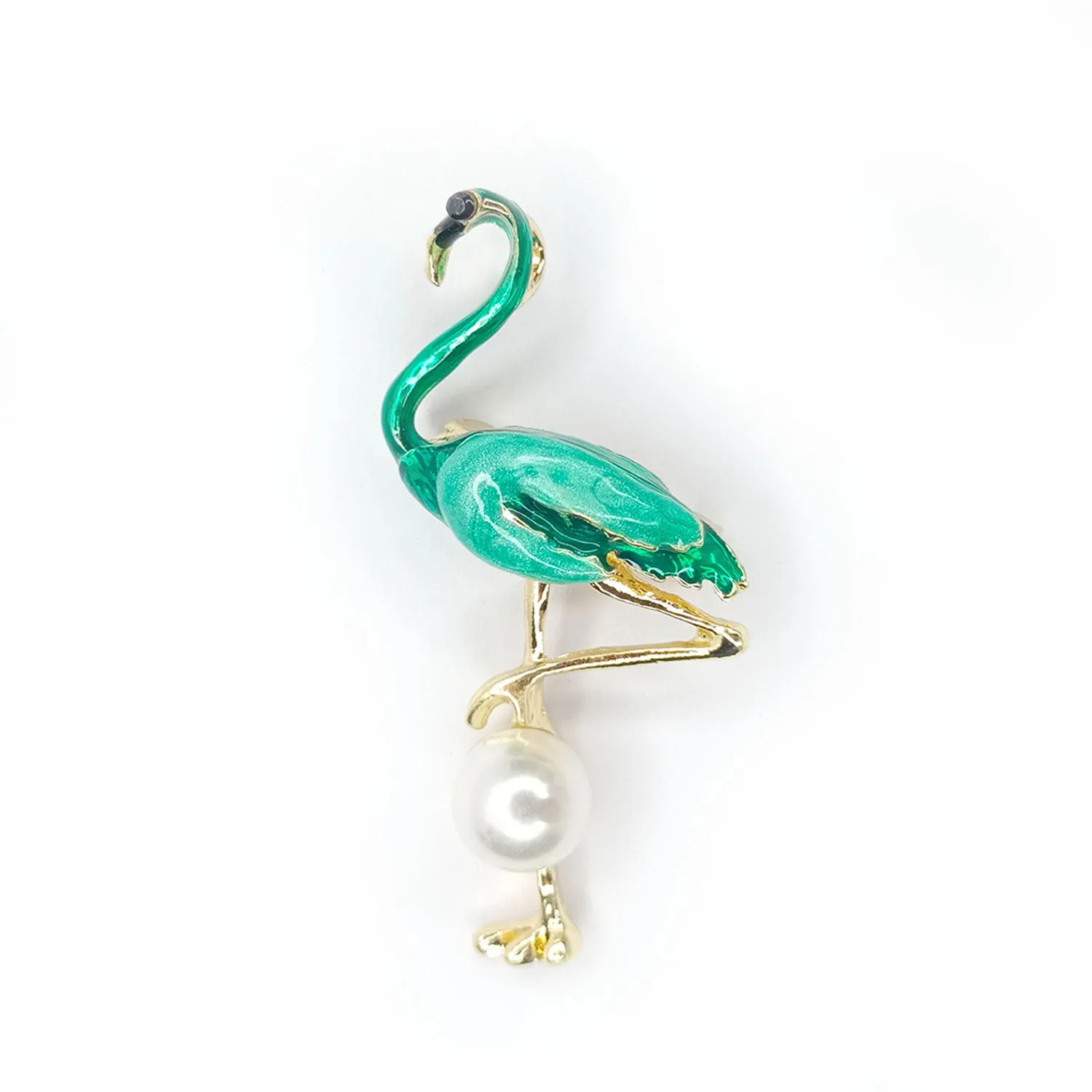 53mm Inlaid Rhinestone Flamingo Bird Brooches Pin Backed For Women Unisex Metal Brooch Jewelry Gifts