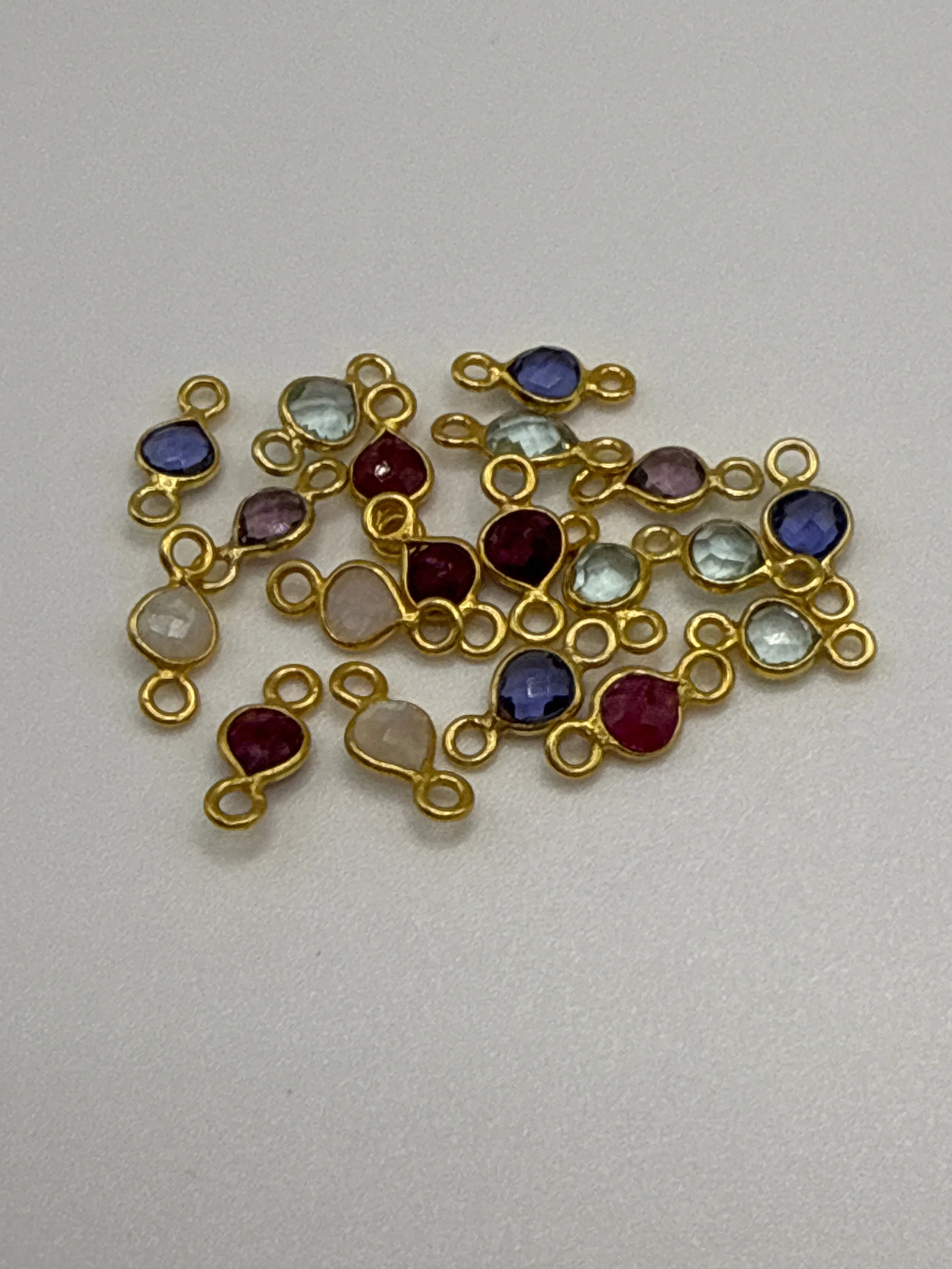 5mm Gemstone Connector Gold Filled Double Loop