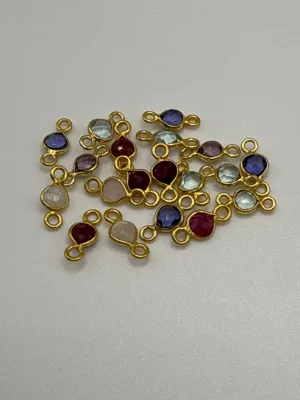 5mm Gemstone Connector Gold Filled Double Loop