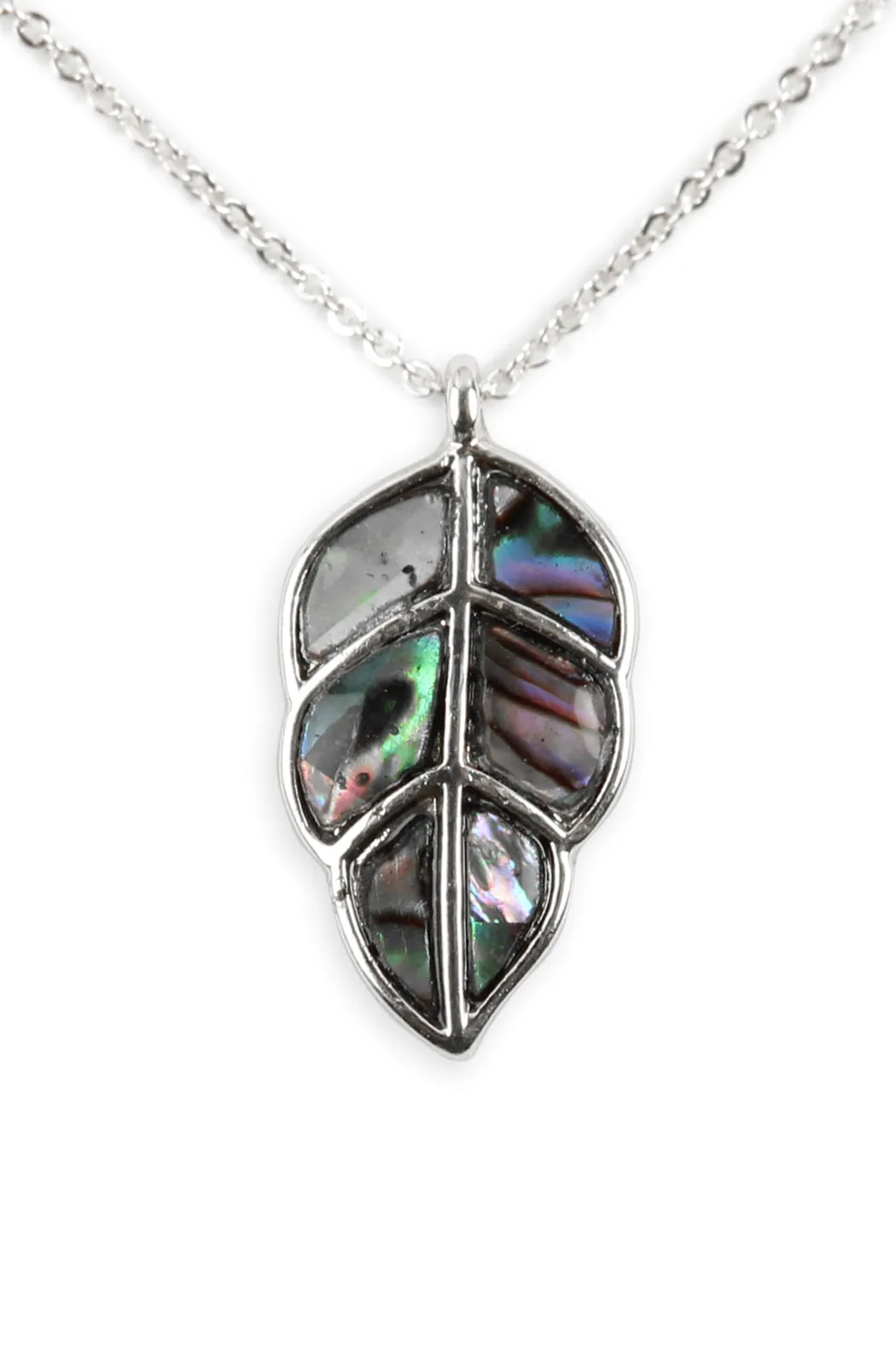 ABALONE LEAF PENDANT NECKLACE