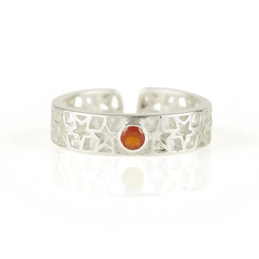 Amber Star Midi / Toe Ring - Carnelian