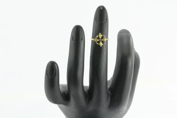 Antique 10K & 14K Rose and Yellow Gold Art Nouveau Compass Florette Stick Pin Conversion Ring Midi Ring